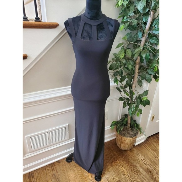 Josh & Jazz Women's Black Polyester Halter Neck Sleeveless Long Maxi Dress 3/4 - Picture 10 of 13